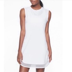 Athleta Sunlover Sleeveless UPF Mesh Mini Dress, White, X Small